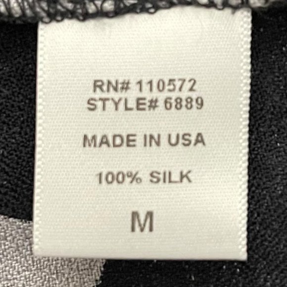 Cynthia Steffe Medium Twelfth Street Silk Black Silver Abstract Shift Dress - Picture 6 of 7